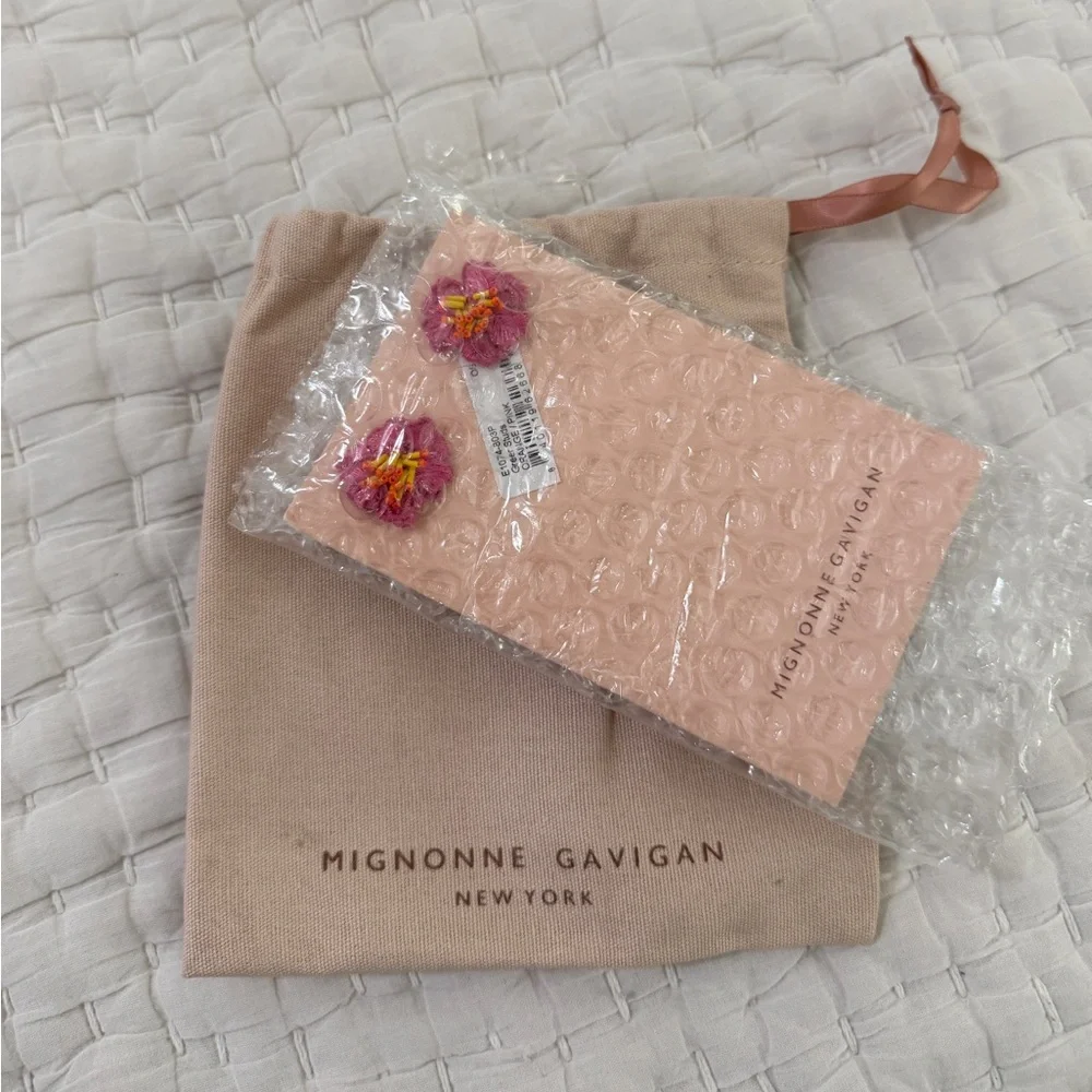 Mignonne Gavigan Pink and Yellow Floral Greer Stud Earrings - Picture 2 of 4
